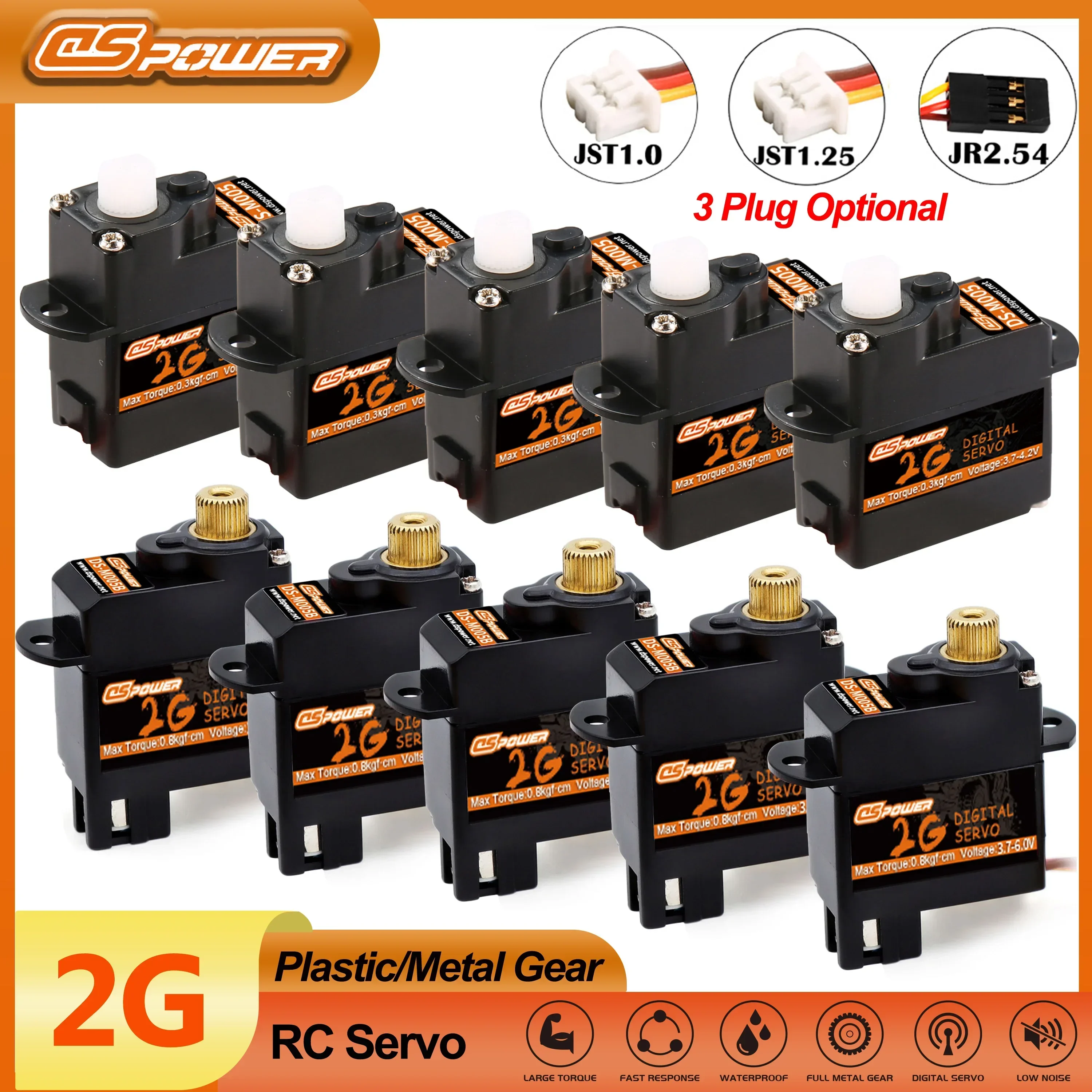Top Rc Hobby Mini Xcub - DSPOWER 2g Plastic/Metal Gear Motor Mini