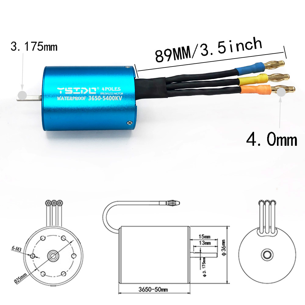 YSIDO 3650 3600KV 5400KV 9500K - Brushless Motor 3650 review and price