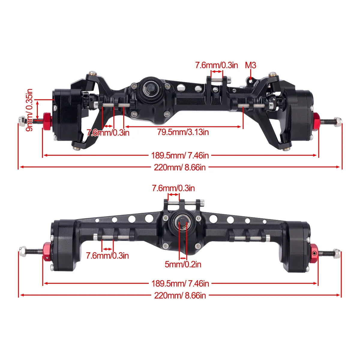 CNC Aluminum SCX10 III Front R - Rc Hobby Racing review and price
