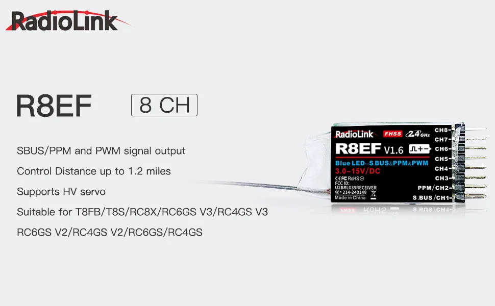 Radiolink R8EF Receiver 2.4G 8 - Receiver Sbus 8Ch review and price