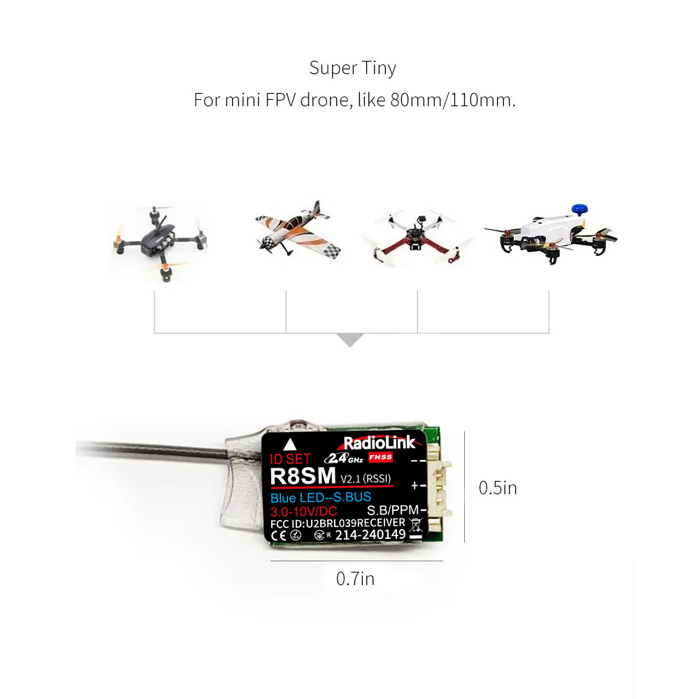 RadioLink R8SM 8CH 2.4GHz Supe - Receiver Sbus 8Ch review and price