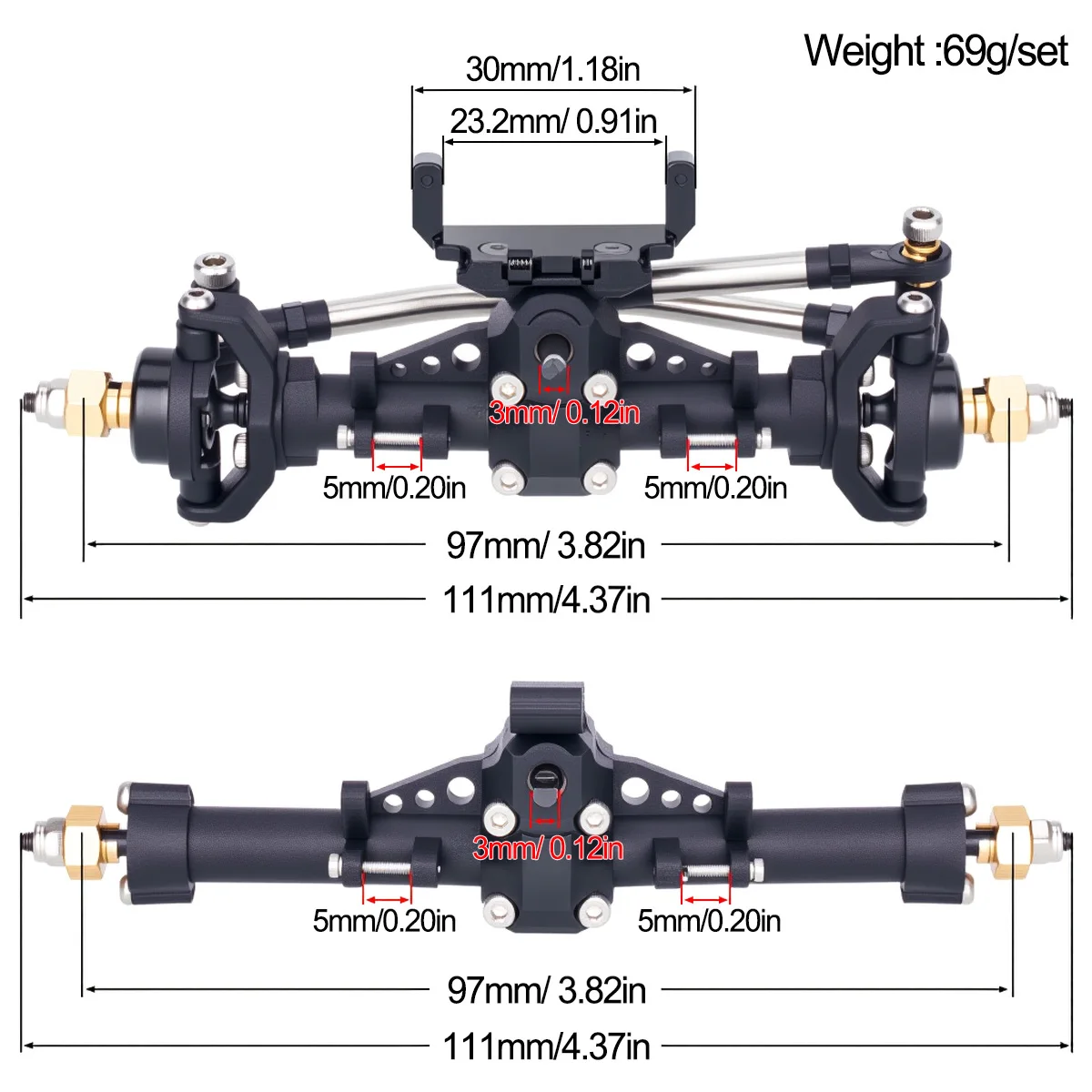 Plastic SCX24 Front Rear Axle  - Rc Hobby Racing review and price
