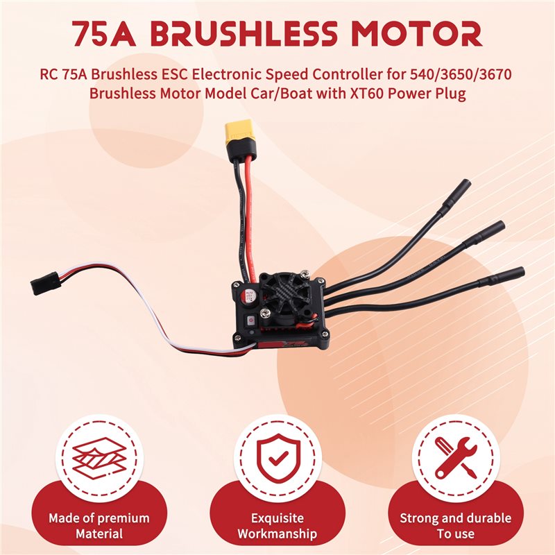 MACH-RC 75A Brushless ESC Elec - Brushless Motor 3650 review and price